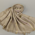 2017 Fashion women neckerware cotton scarf shawls Golden silk blend scarf